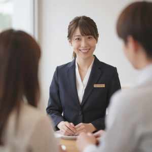ホテルカフェで接客するゲストリレーション