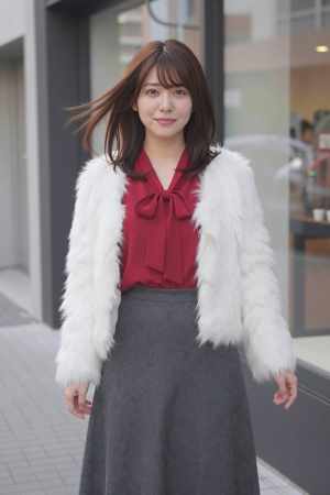 ブラウス姿の笑顔女性