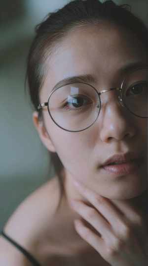 眼鏡をかけた若手女性のポートレート