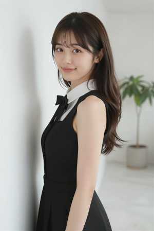 白シャツ姿の魅力的な女性