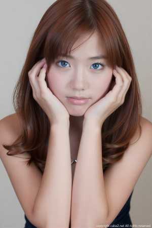 青ドレスの美しいポートレート素材