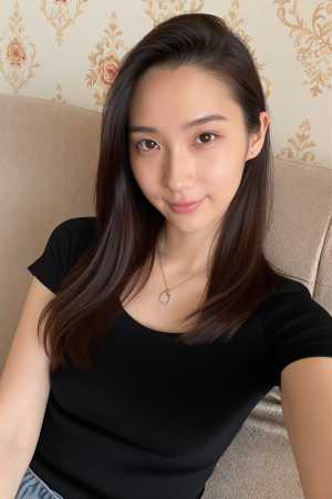 ソファで撮影された女性のポートレート