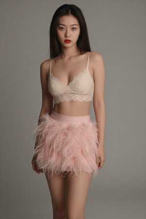 巨乳白レースを着こなす美女