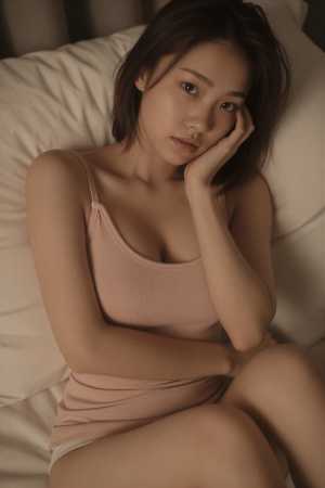 巨乳タンクトップ姿の美しい女性