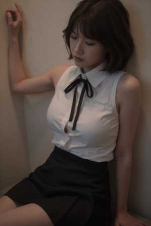 巨乳ブラウス姿の美しい女性