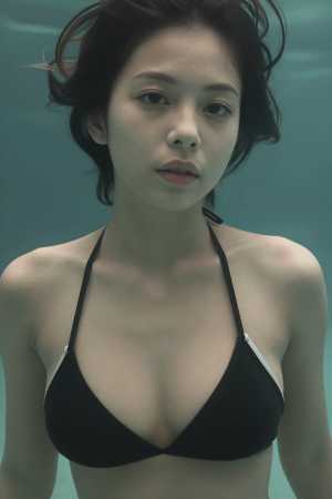 巨乳ビキニ姿の魅惑女性