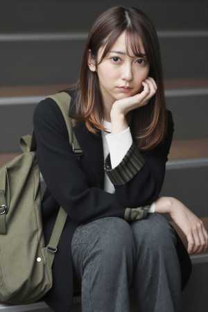 白のセーターを着た女性のポートレート