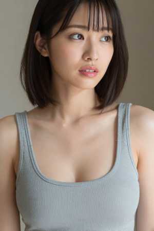 巨乳タンクトップを着た女性のポートレート