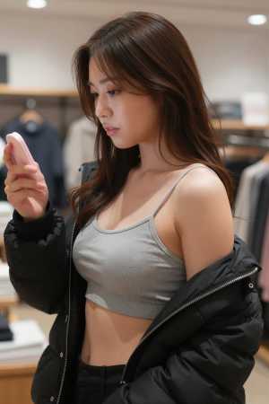 白ランジェリーを着こなす美女