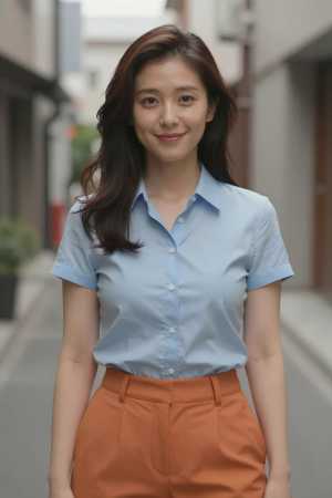 シャツ姿の美しい女性