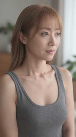 熟女タンクトップのフリー写真素材