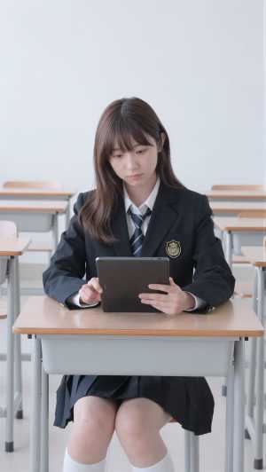 黒シャツを着こなす美女