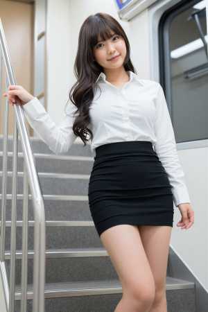 ブラウス姿の笑顔女性