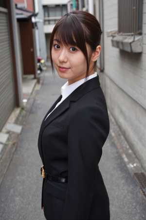 黒のシャツを着た女性のポートレート