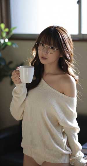 白セーターの美しいポートレート素材