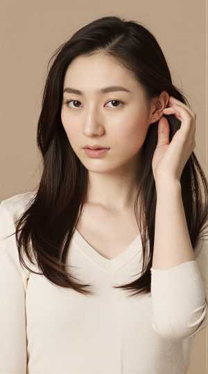 セーター姿の上品女性