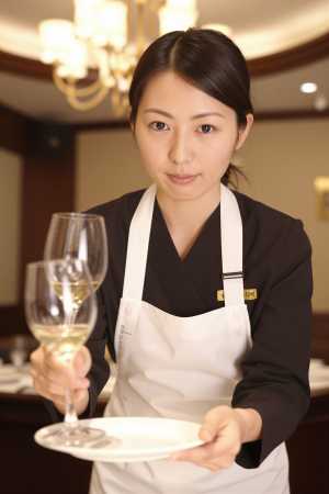 爆乳白エプロンのエレガントポートレート素材