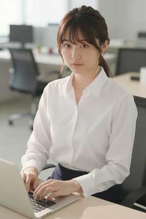 オフィスとブラウスのポートレート素材