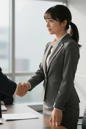 会議室で撮影された女性のポートレート