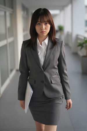 オフィスで撮影された女性のポートレート