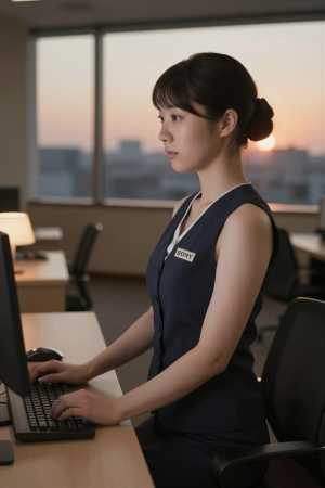 ホテルでの制服姿の女性