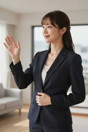 スーツ姿の美しい女性