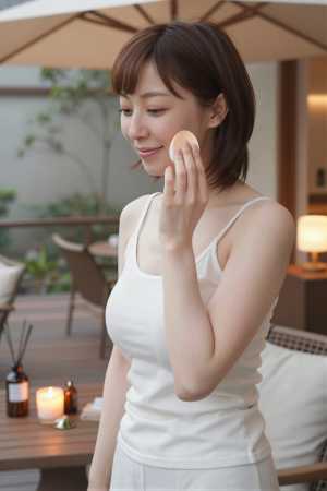 白のタンクトップを着た女性のポートレート