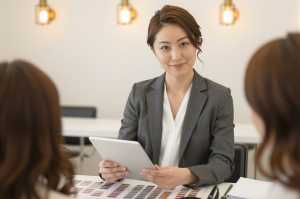 サロンの白ブラウスポートレート