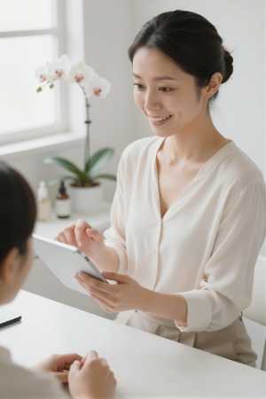 白のブラウスを着た女性のポートレート