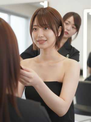 美容師がヘアカラーをカウンセリング