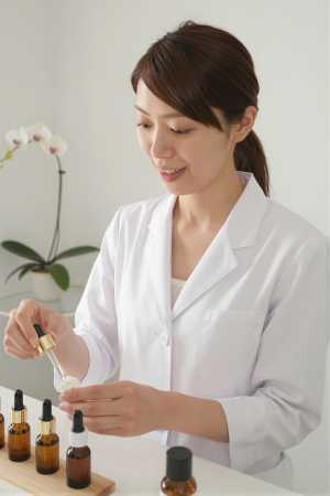 スキンケアスタジオで美容液を調合