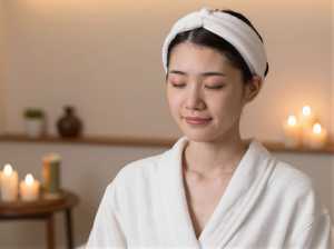スパでリラックスする女性