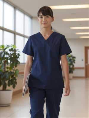 病院の廊下を歩く看護師