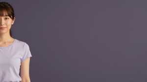 求人バナー素材：黒紫背景と優しい女性