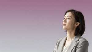 求人バナー素材: 紫ピンクとファッション女性