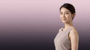 求人バナー素材: エレガントな女性とグラデーション