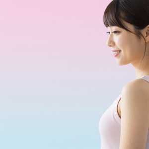 求人バナー素材: キラキラグラデと横顔