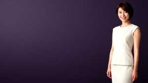 求人バナー素材: 紫黒グラデとプロフェッショナル女性