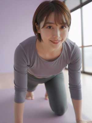 集中して体幹トレーニング