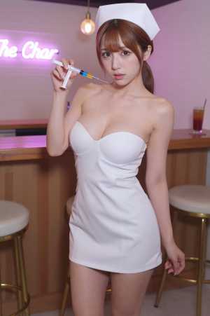 ネオンに輝くナースバー