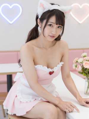 花を飾るメイドさん