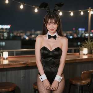 屋上バーのバニーガール