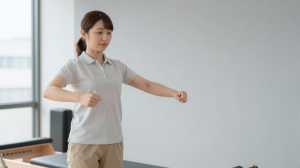 リハビリを指導する理学療法士