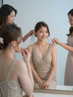 ブライズルームで友人と準備
