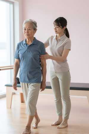 リハビリを指導する理学療法士