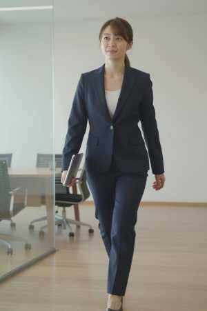 会議を終え歩く女性エグゼクティブ