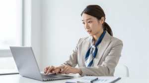 マーケティング戦略を議論する女性