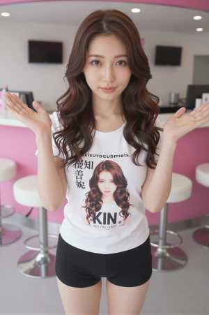 ガールズバーでカクテルを作る嬢