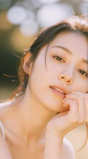 柔らかな光に包まれた若き女性のポートレート