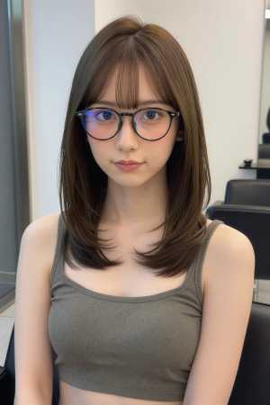 眼鏡をかけた若手女性のポートレート